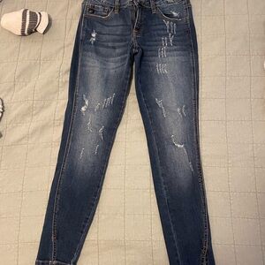 Distressed Blue Jeans